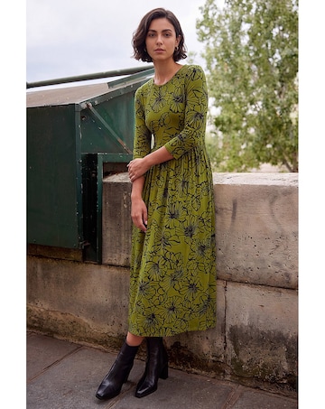 Roman Floral Print Midi Dress