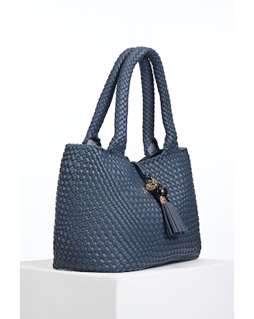 Luella Grey Saskia Denim Blue Woven Tote