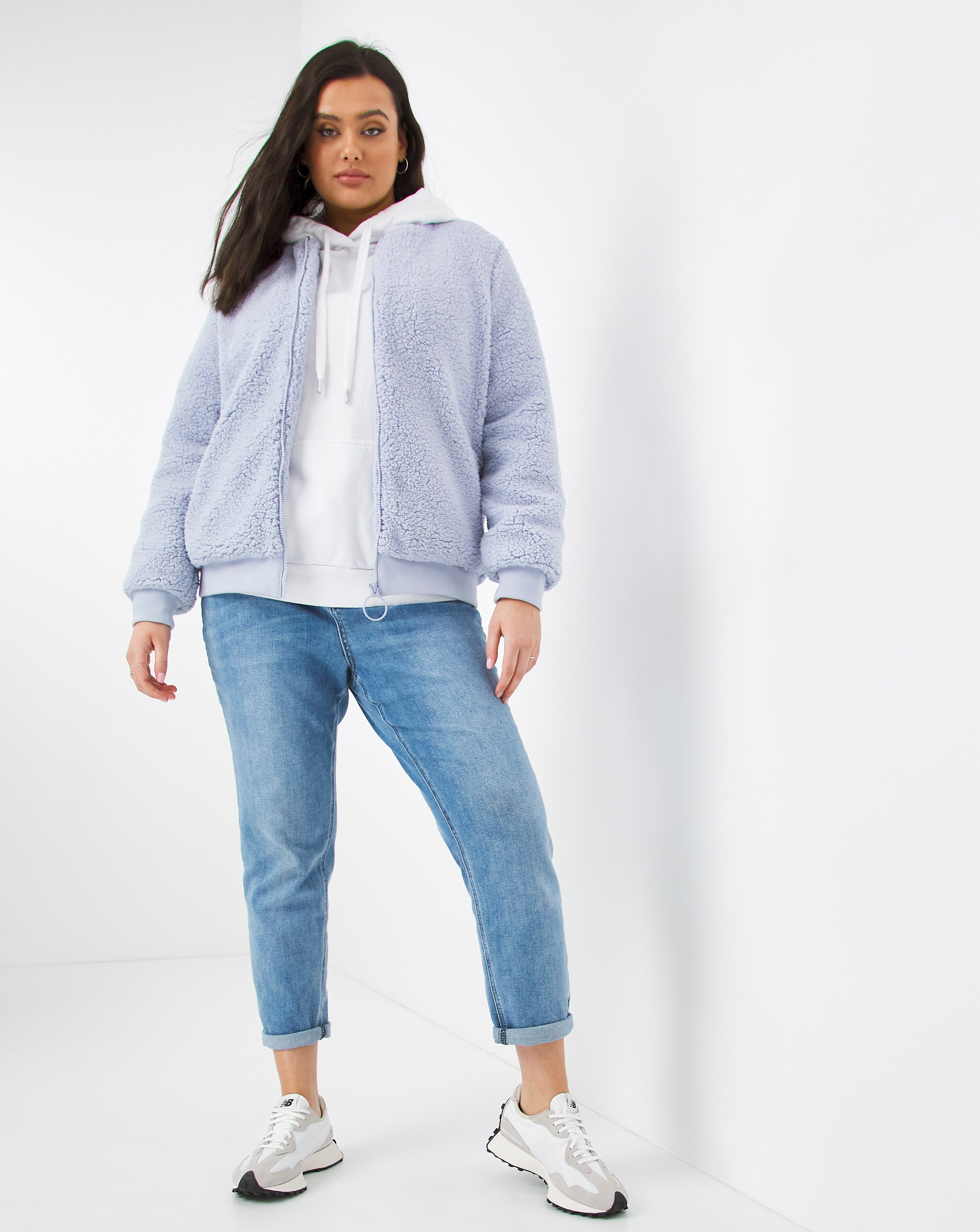 Blue Borg Fleece Bomber Jacket | Simply Be