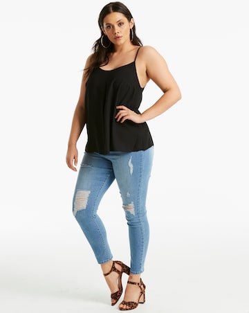 Black Woven Strappy Cami