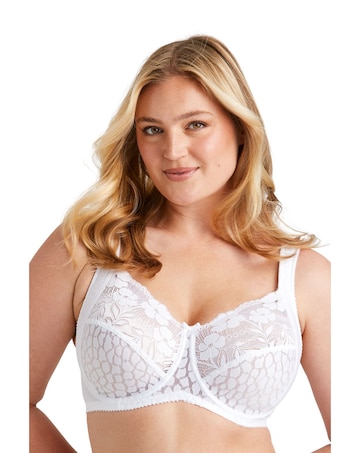 Miss Mary of Sweden Jacquard & Lace Underwired Bra White