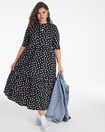 Mono Spot Supersoft Tiered Midi Dress