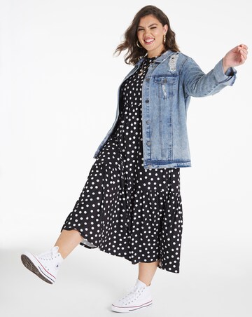 Mono Spot Supersoft Tiered Midi Dress