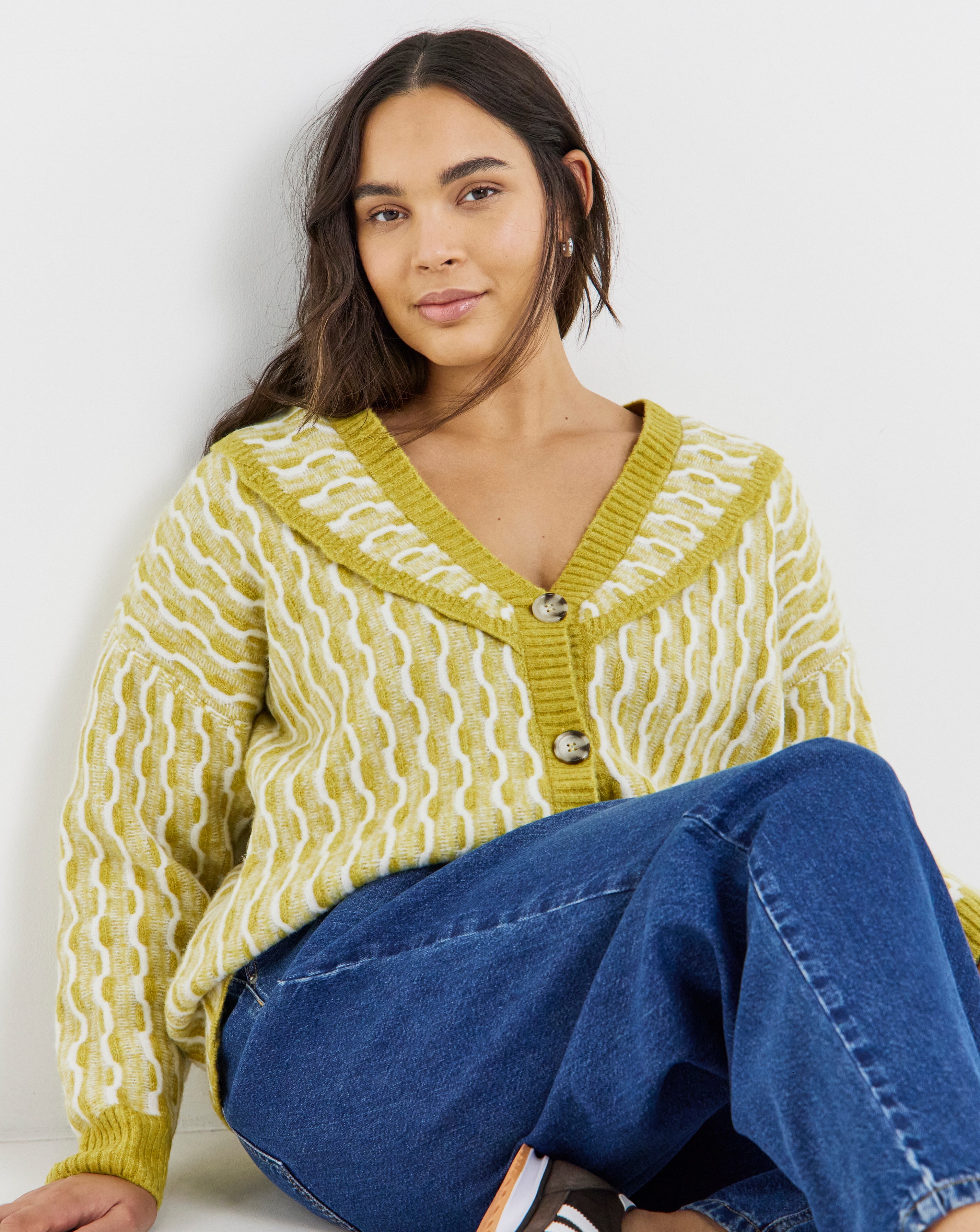 New In - Native Youth Wave Knitted Cardigan