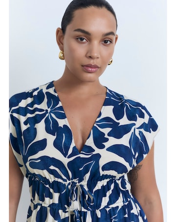 Mango Sleeveless V Neck Midi Dress