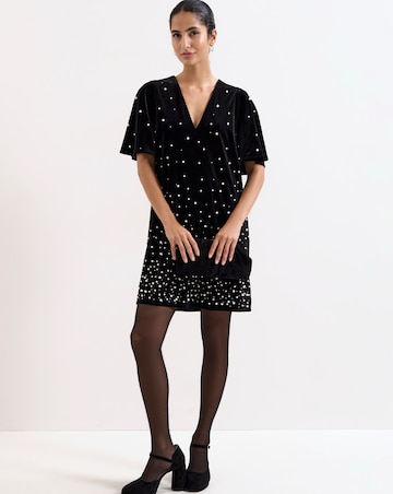 Phase Eight Pennie Velvet Pearl Tunic Dress