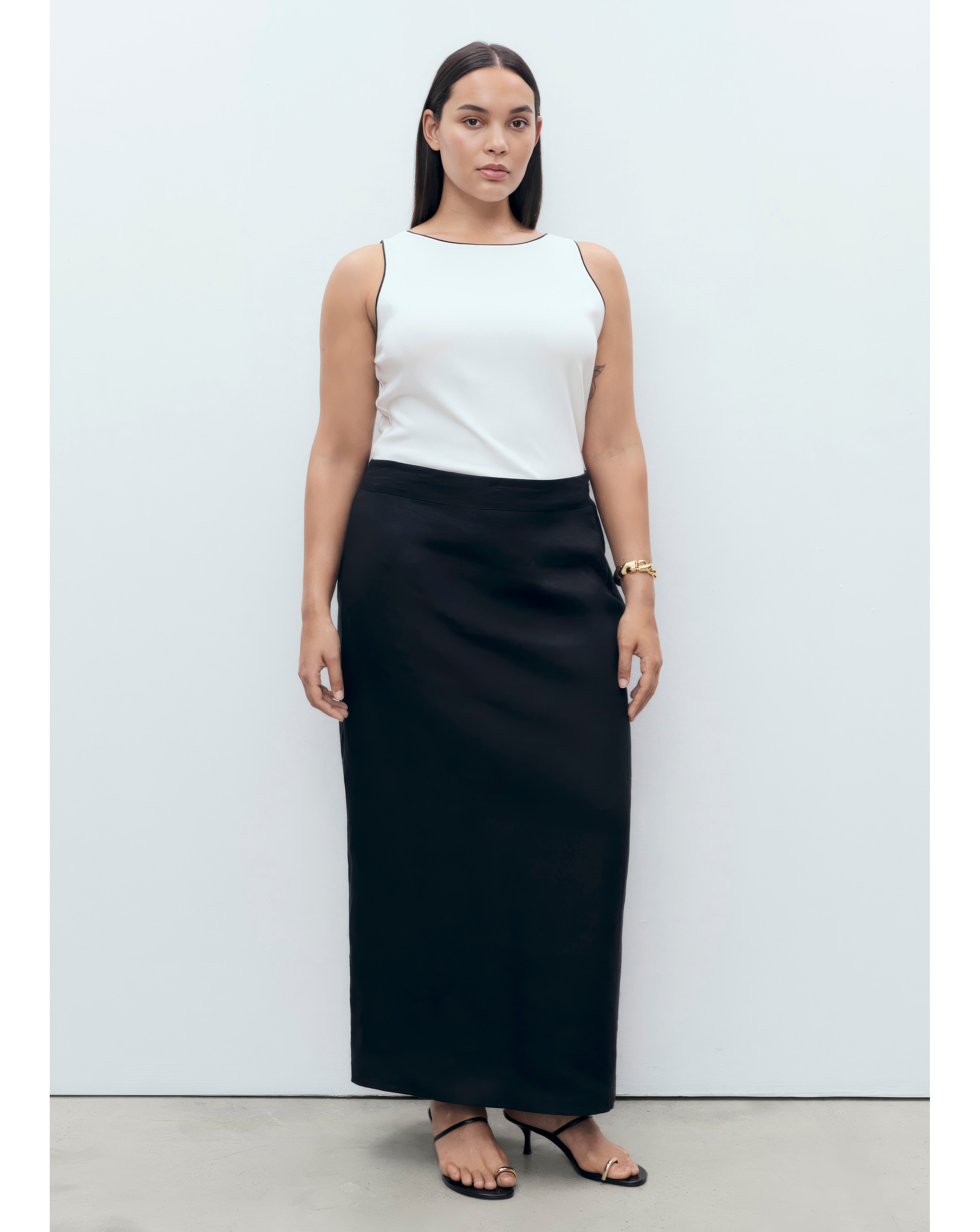 Mango Midi Satin Skirt