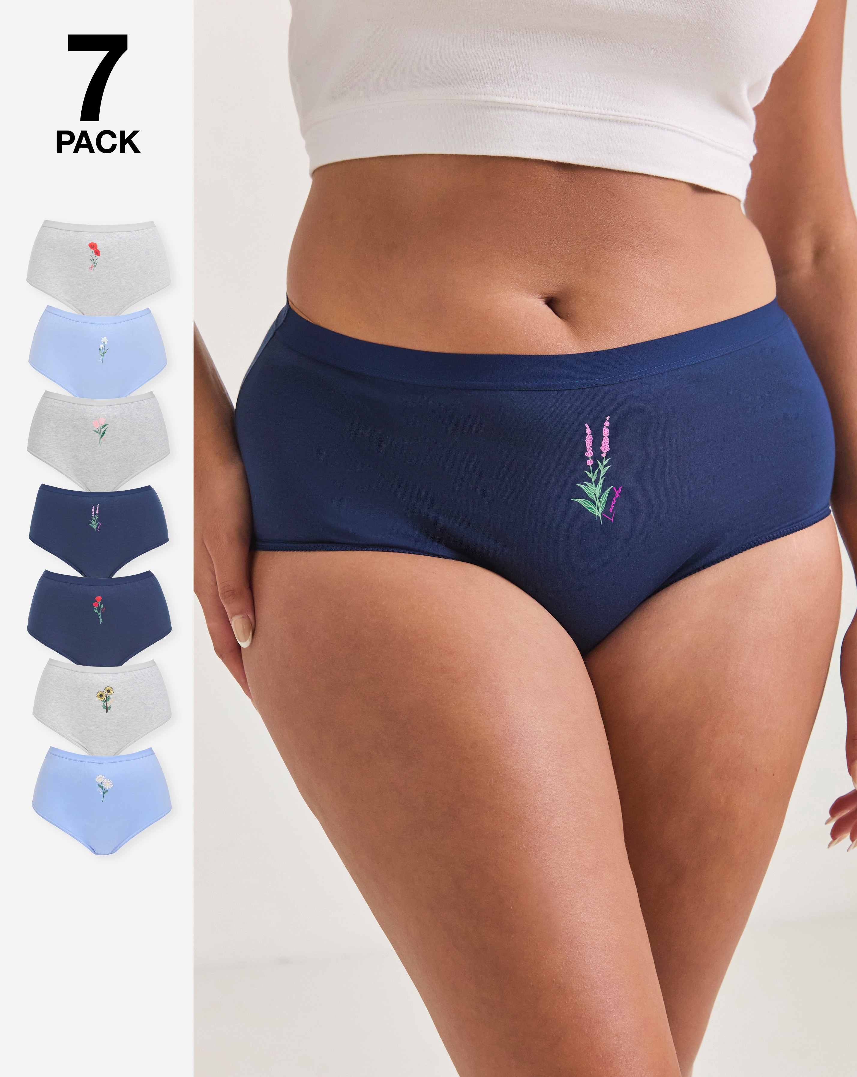 Pretty Secrets 7 Pack Full Fit Knickers