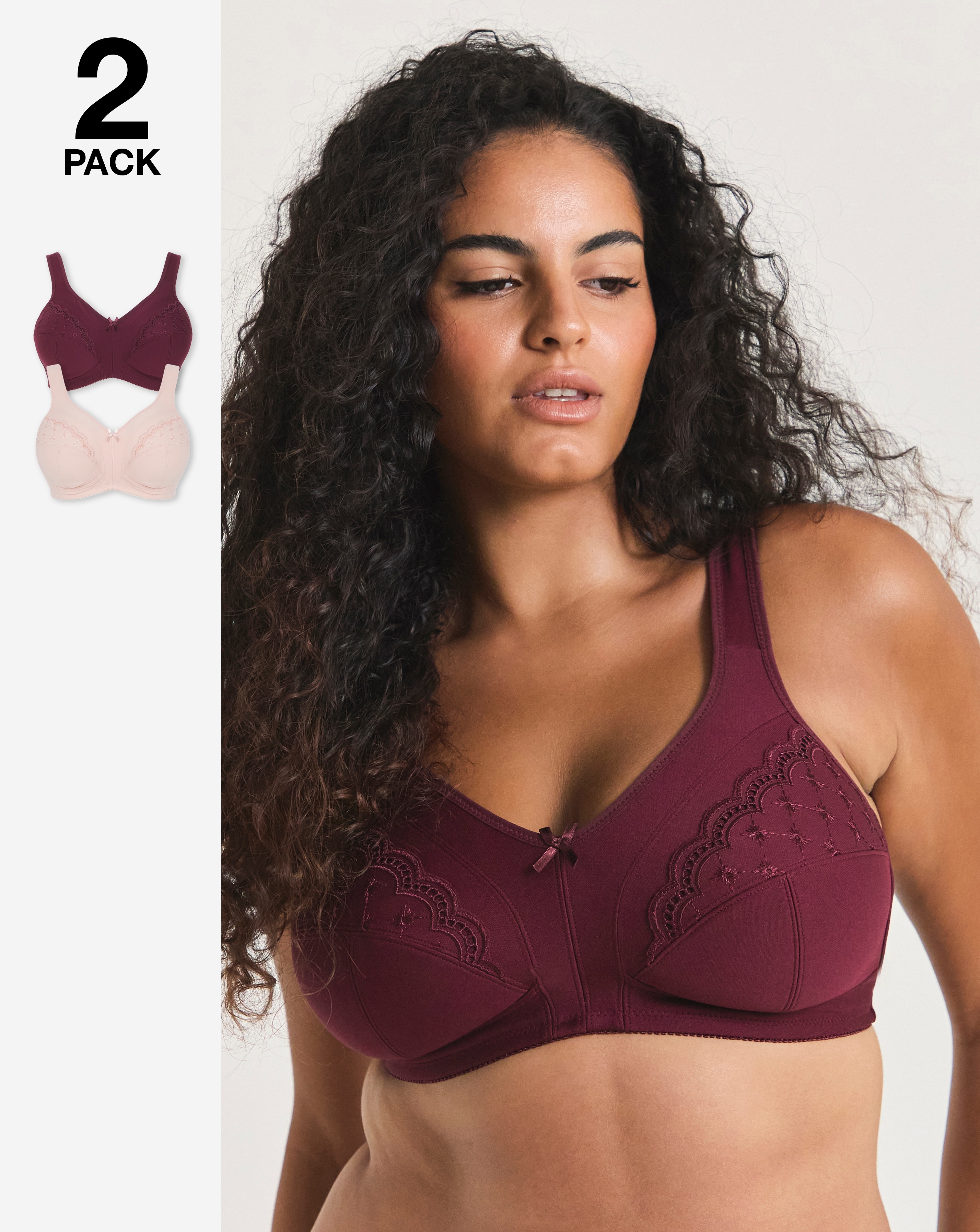 2 Pack Sally Minimiser Non Wired Bras