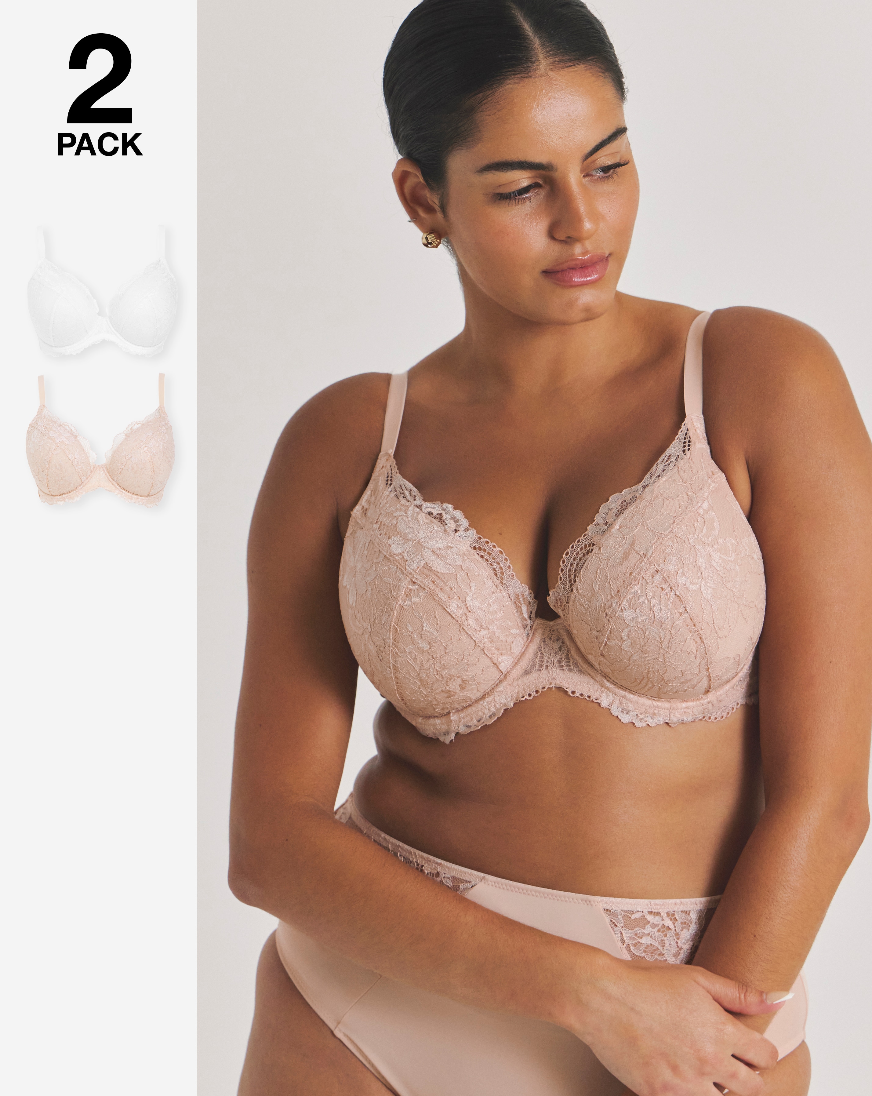 2 Pack Ella Padded Plunge Bras