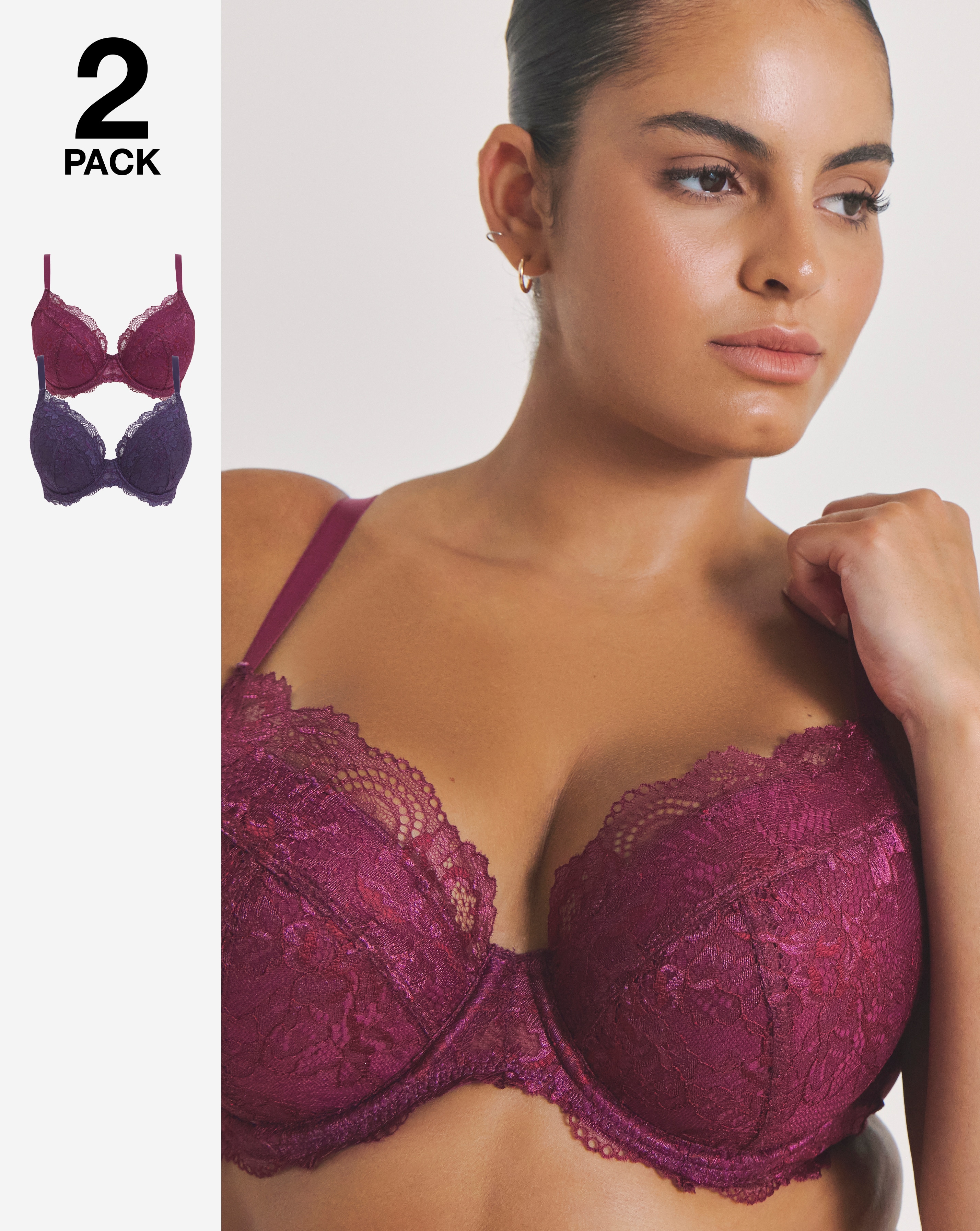 New In - 2 Pack Ella Plunge Wired Bras