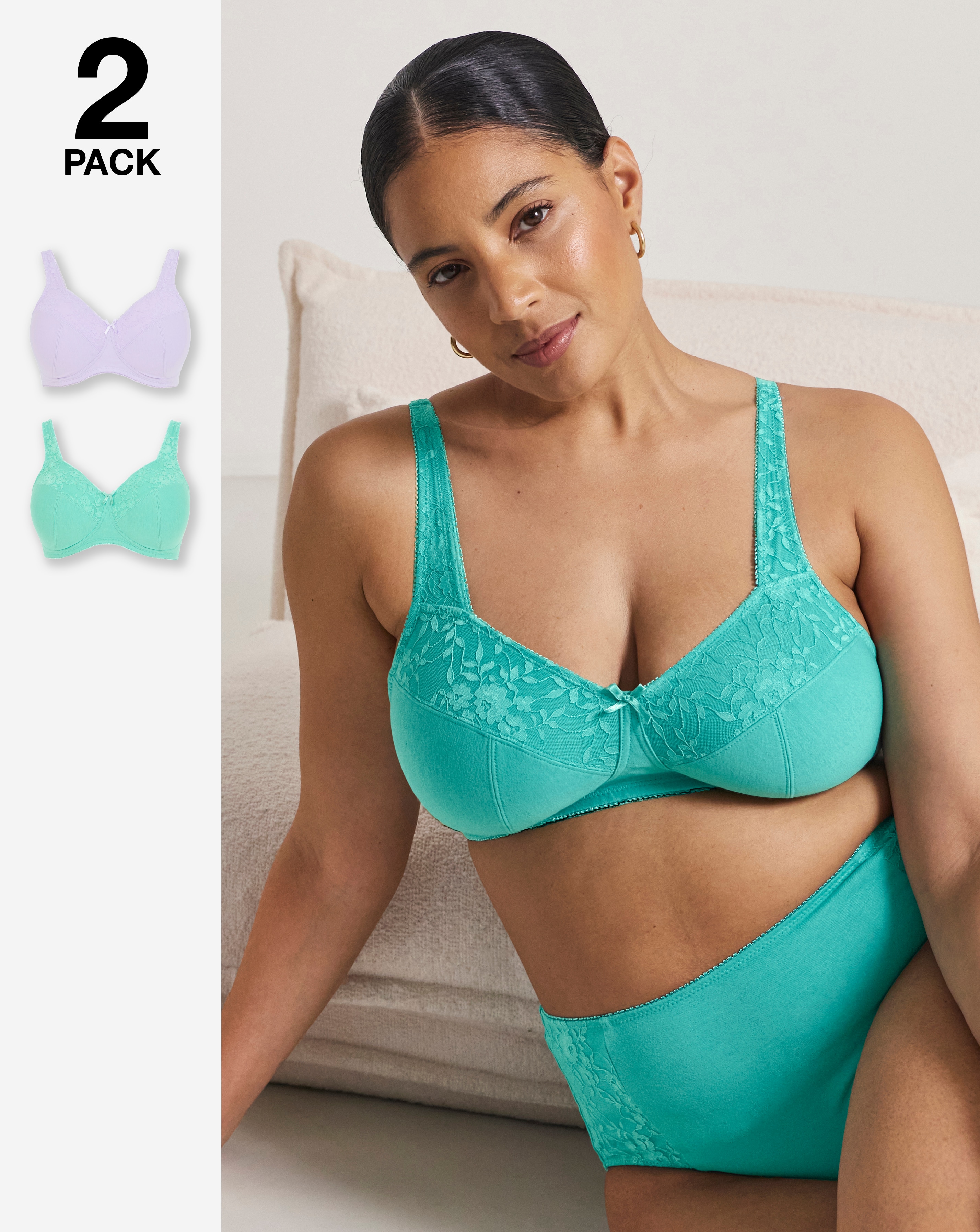 New In - 2 Pack New Sarah Full Cup Non Wired Bras