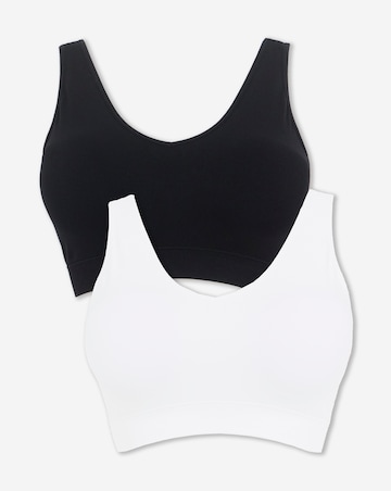 Pretty Secrets (2 Pack) Padded Comfort Tops White/Black