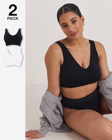 Pretty Secrets (2 Pack) Padded Comfort Tops White/Black