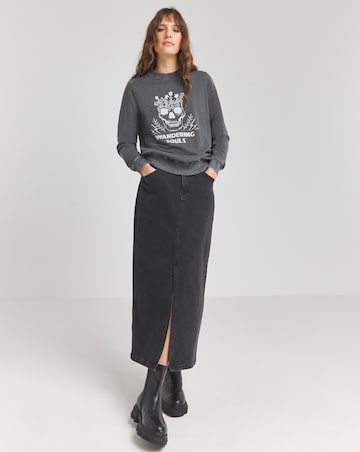 Grey Wandering Soul Slogan Sweatshirt
