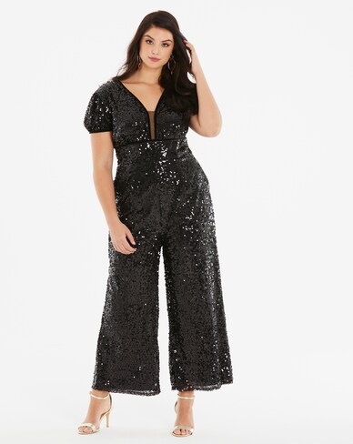 Little Mistress Sequin Palazzo Jumpsuit