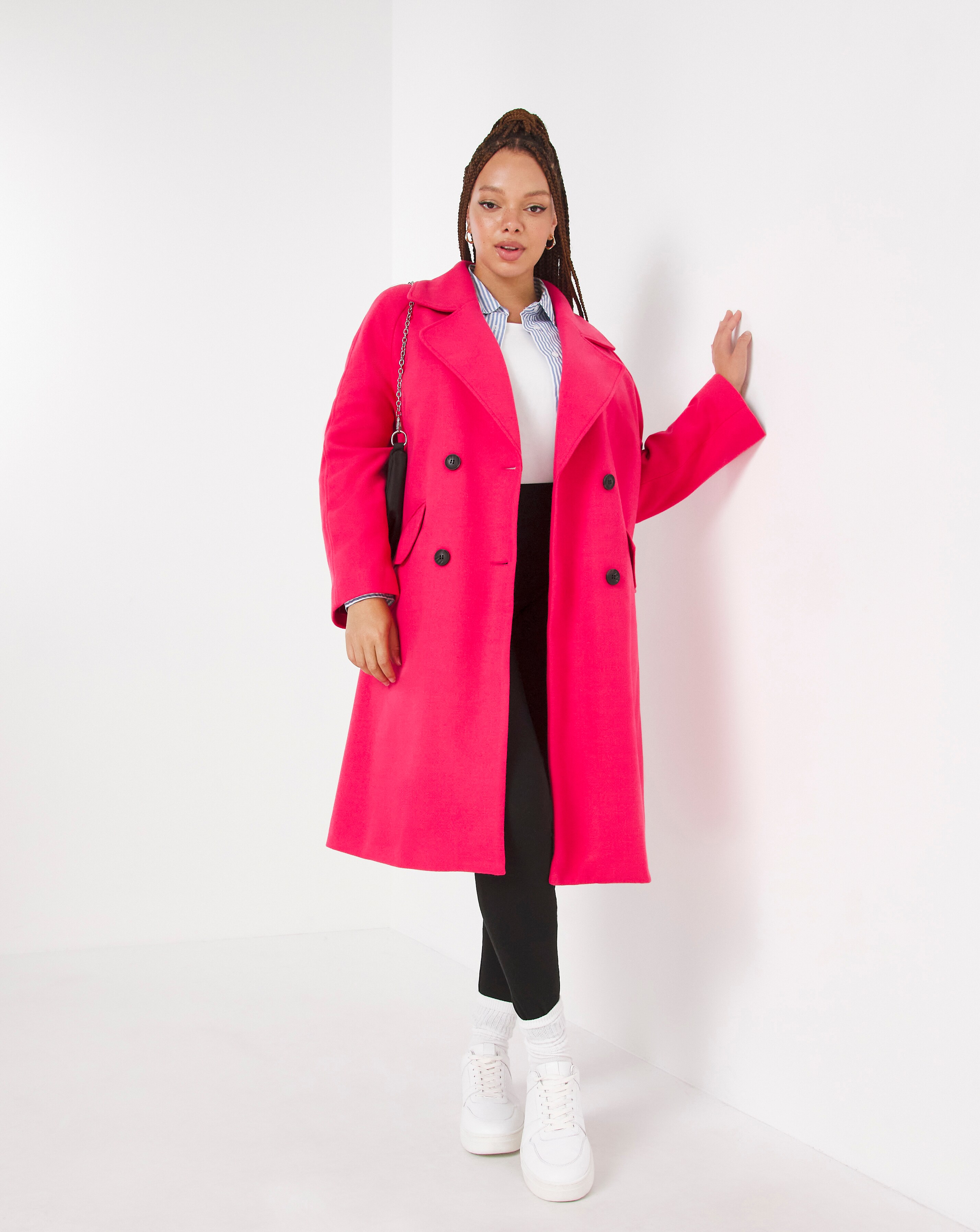 womens pink swing coat