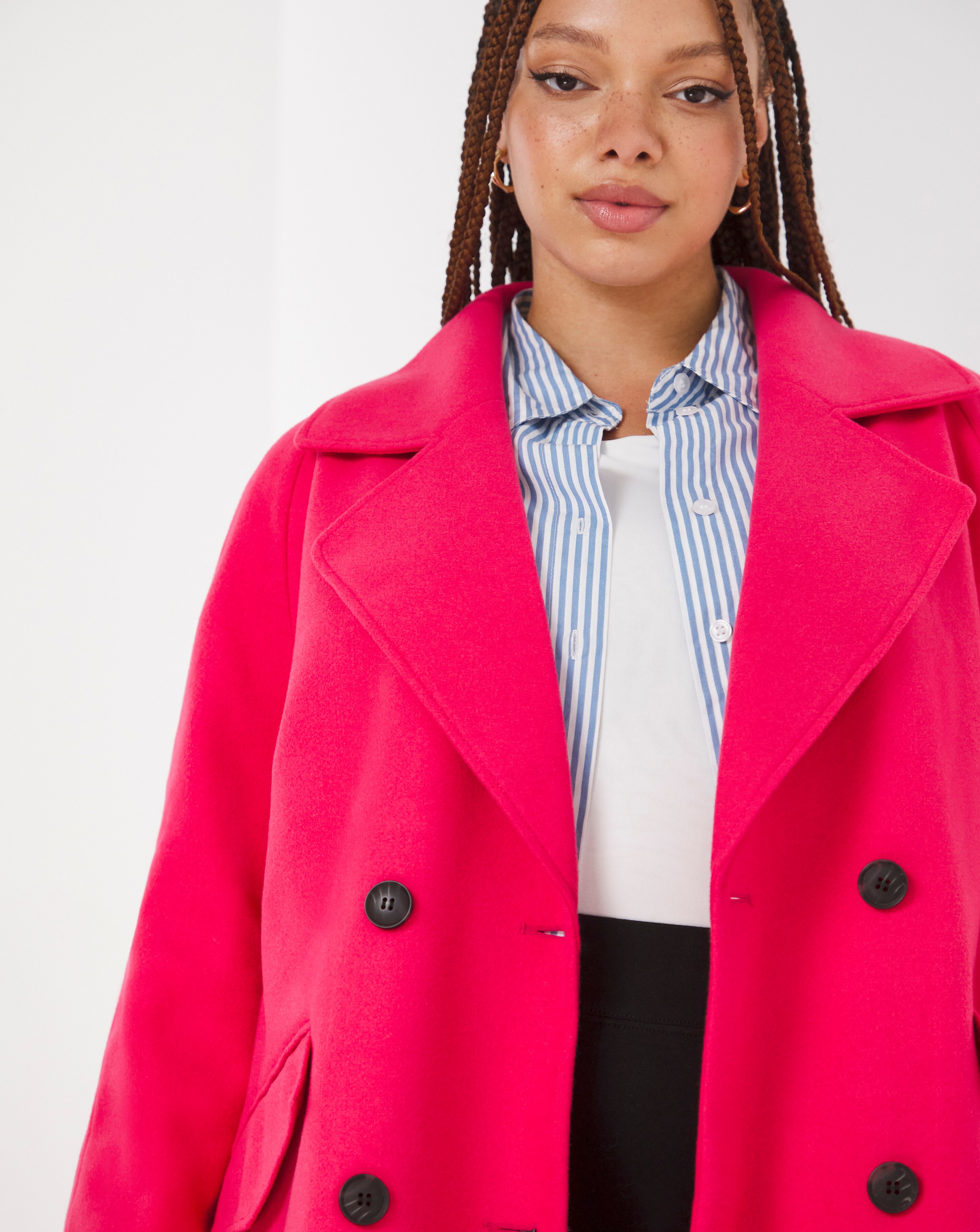 womens pink swing coat