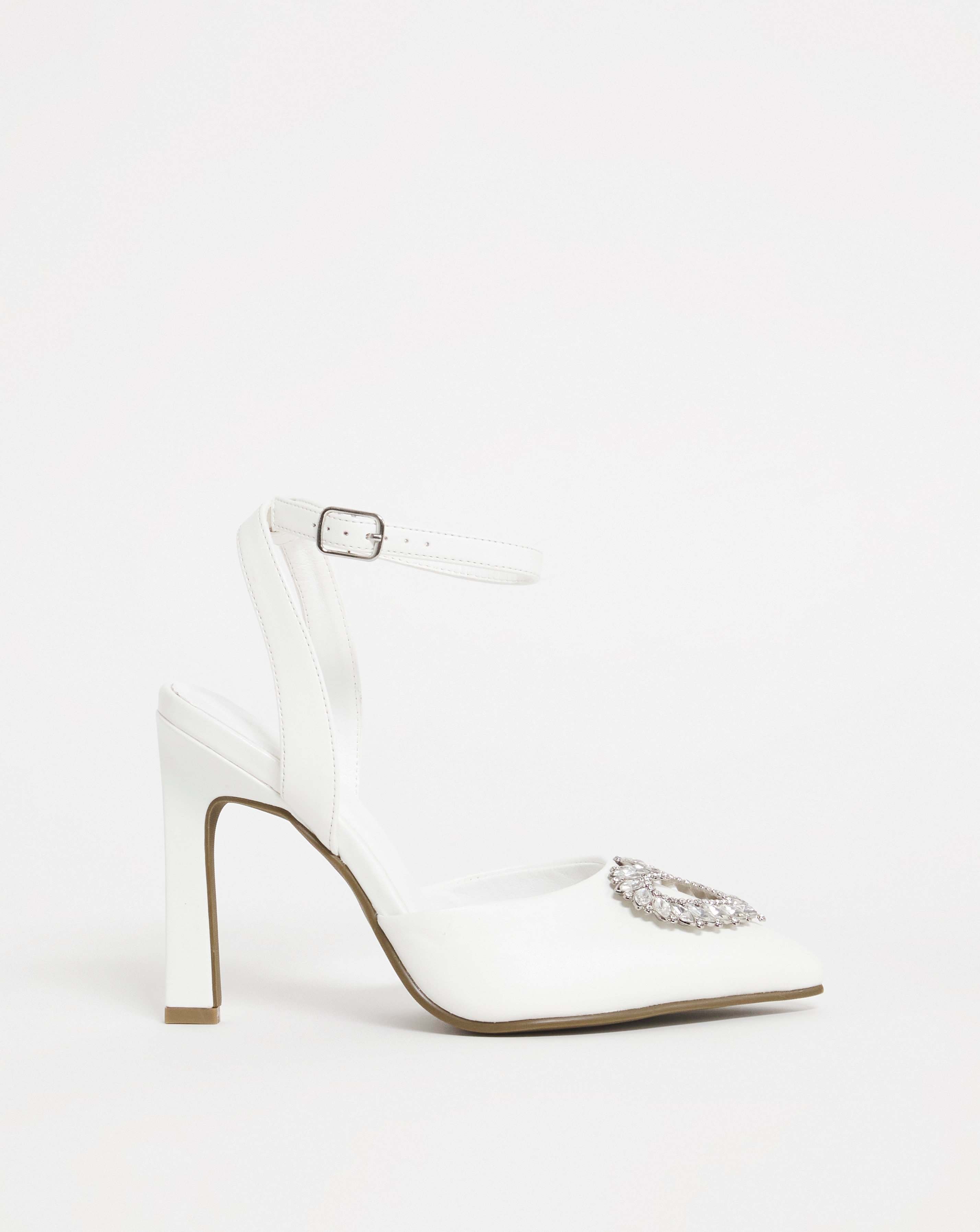 Heart Trim Heeled Shoes Ex Wide