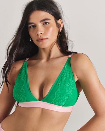 Lemonade Dolls Synergy Lace Bralette (A-D) Emerald/Pink