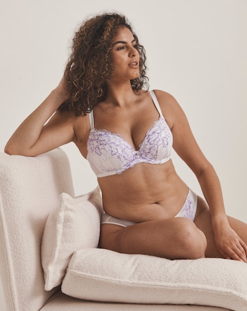 Ann Summers Sexy Lace Planet Plunge Bra White Lilac