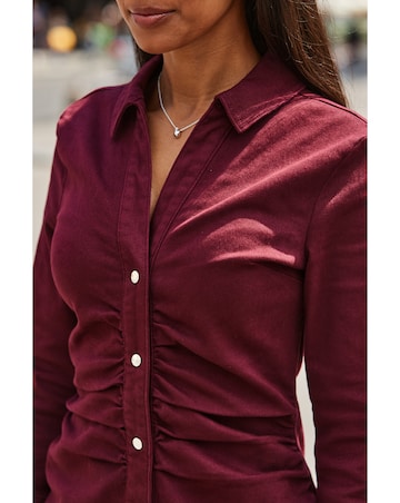 Sosandar 3/4 Sleeve Ruched Waist Dress