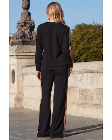 Sosandar Side Stripe Wide Leg Trouser