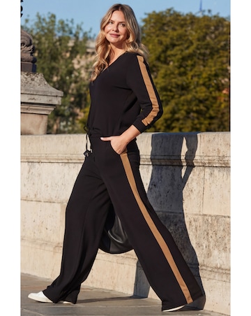 Sosandar Side Stripe Sweatshirt