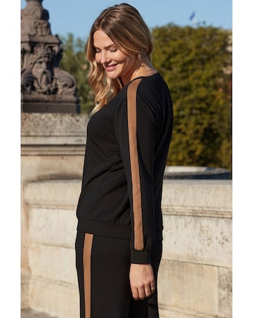 Sosandar Side Stripe Sweatshirt