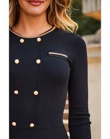 Sosandar Button And Chain Dress