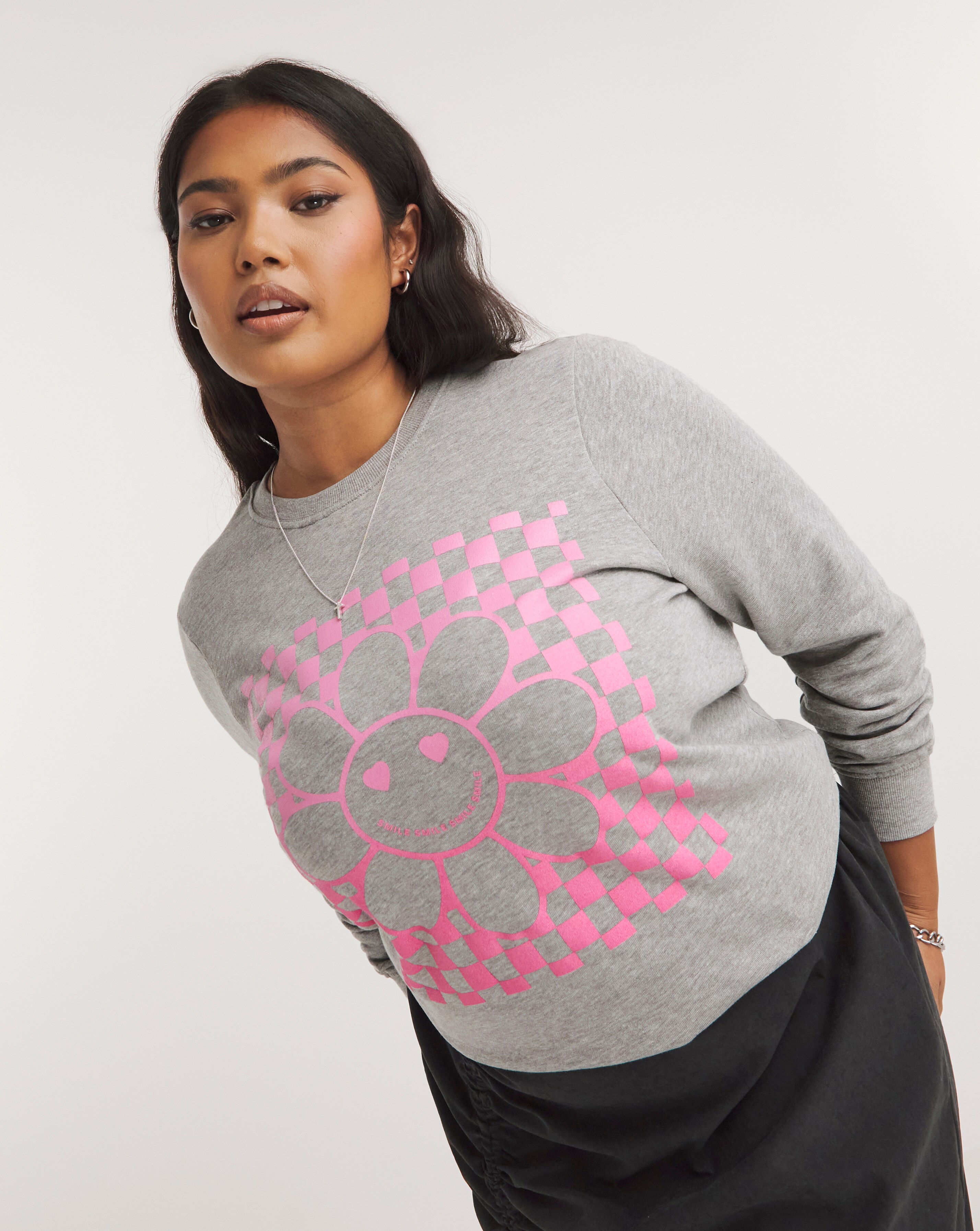Slogan sales print sweatshirt
