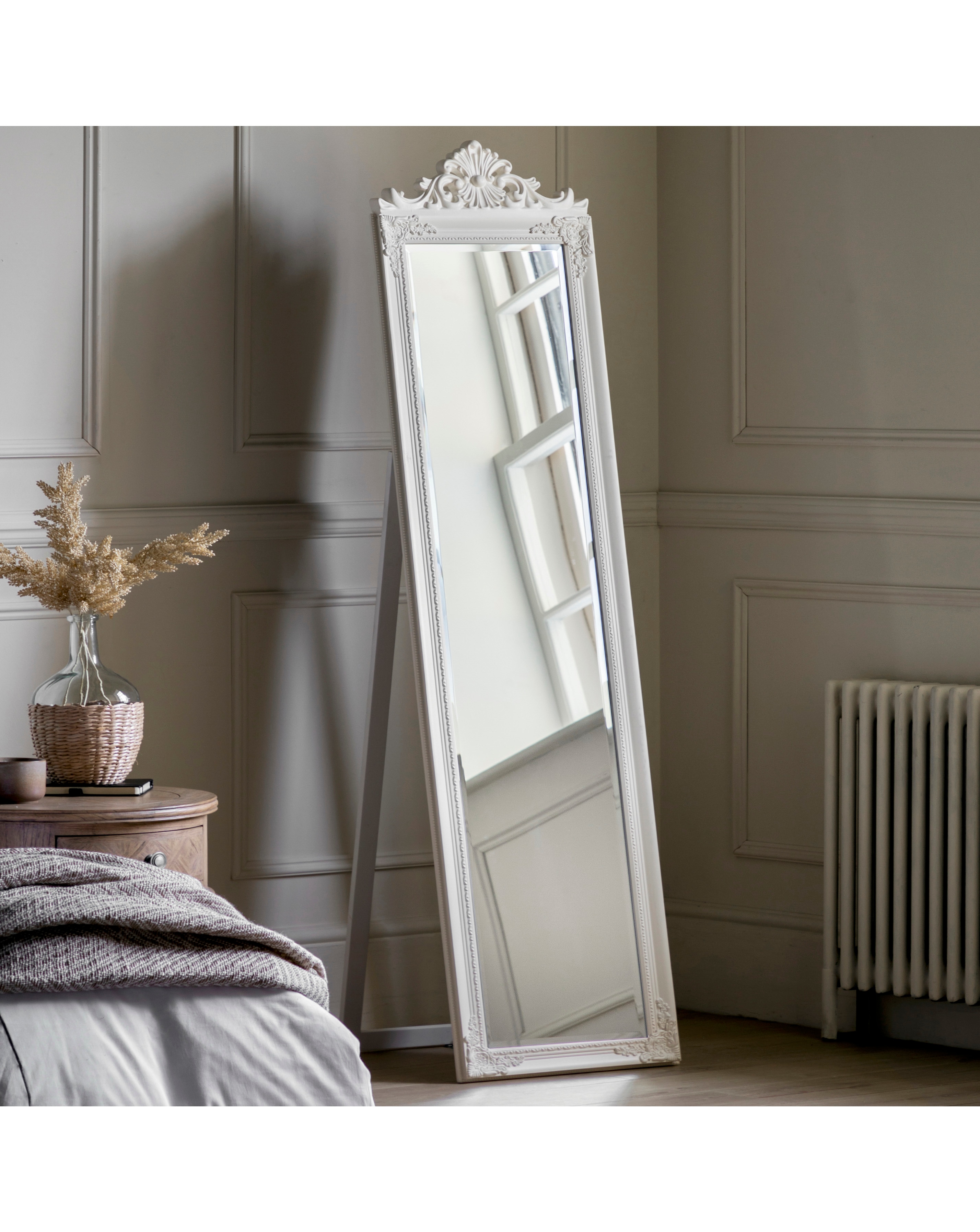 New In - Gallery Lambeth Wood Cheval Mirror White