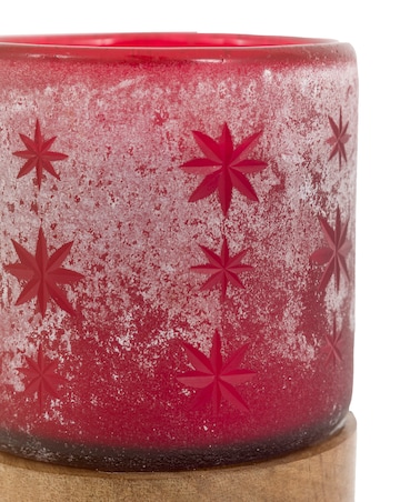 Starry Glass Candle Jar - Red