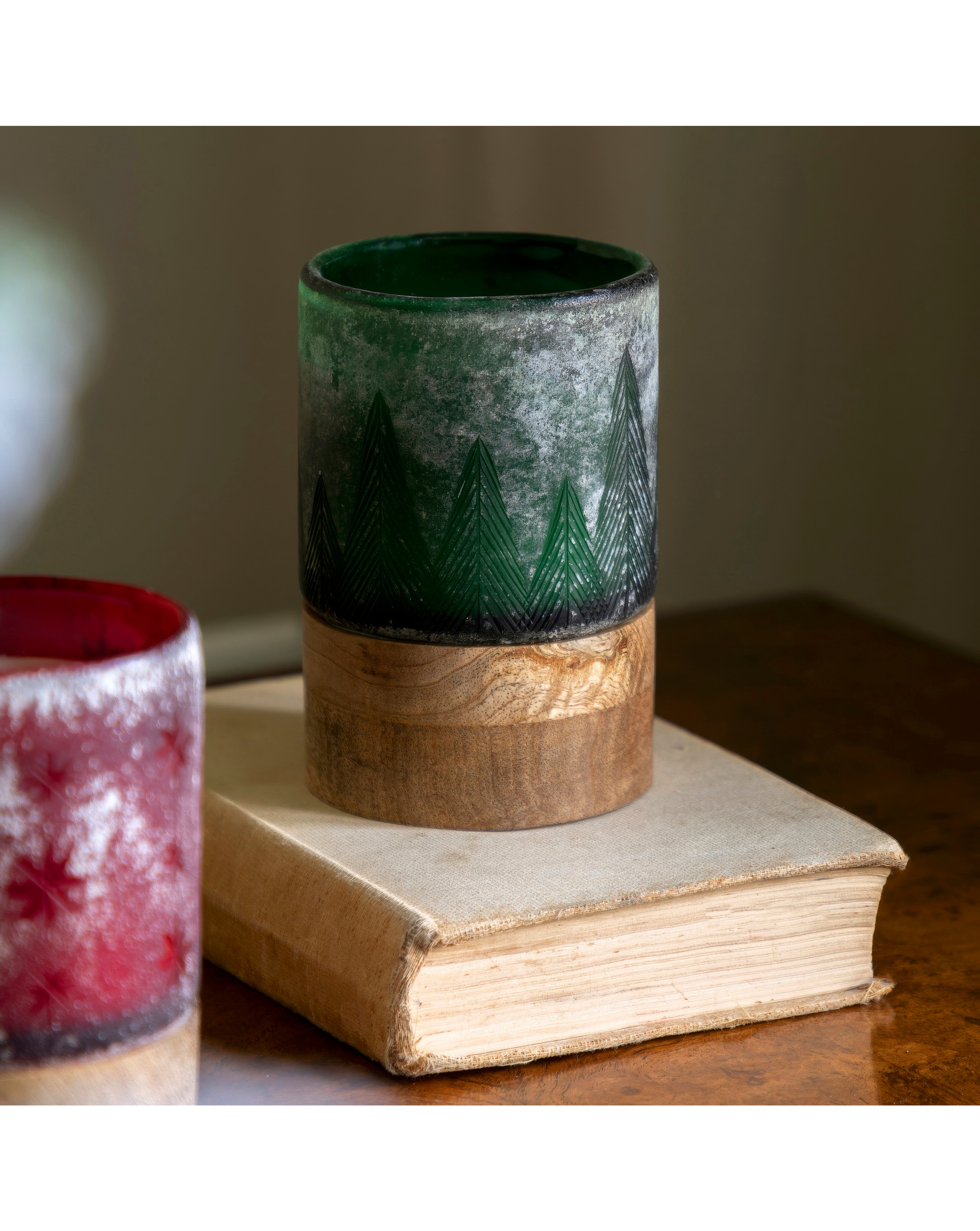 Forest Glass Candle Jar - Green