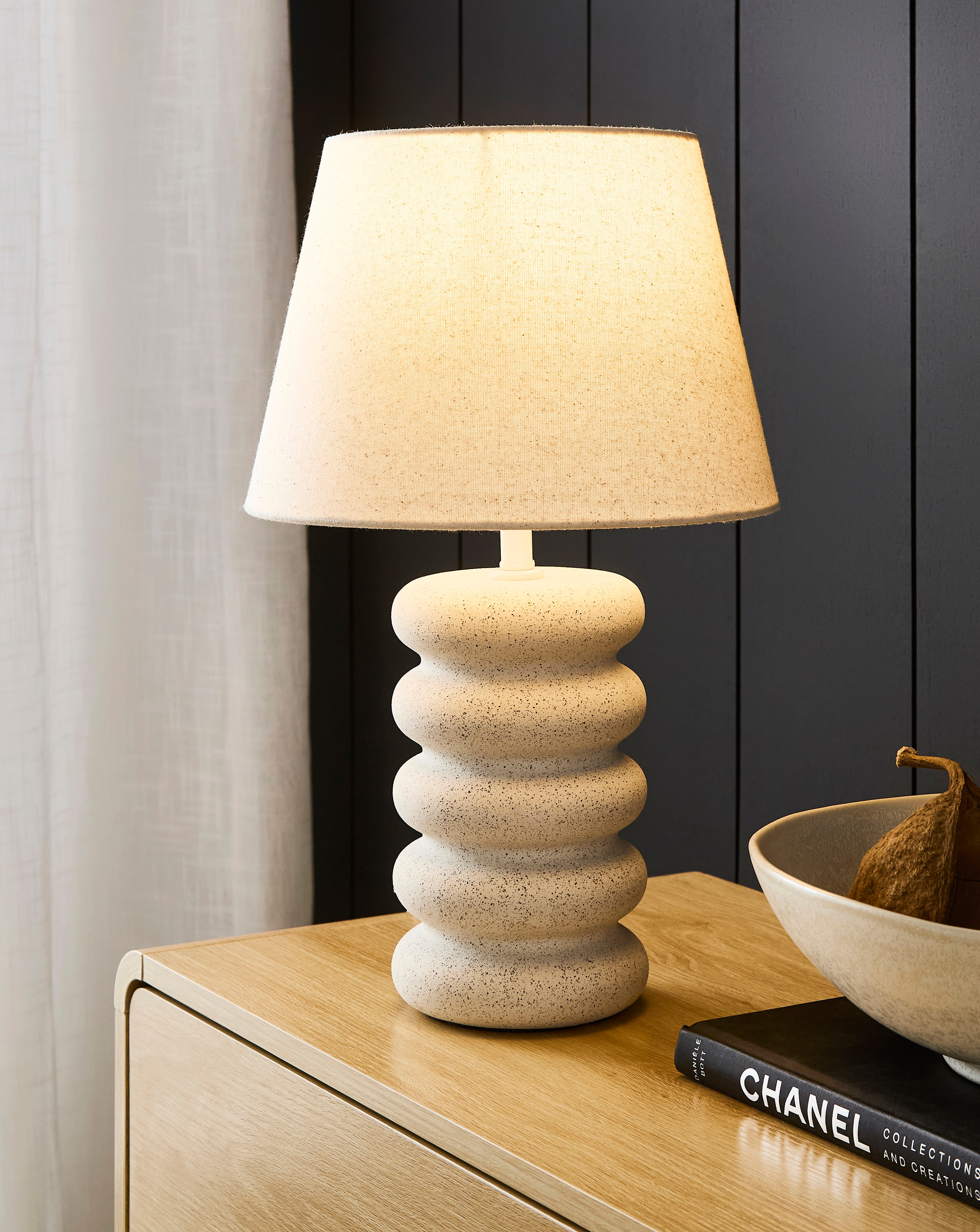 New In - Hazel Curved Textured Ceramic Table Lamp