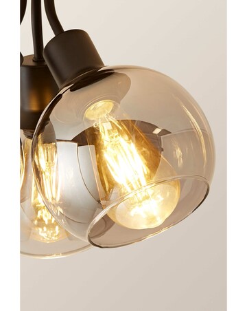 ValueLights Bellamy Matte Black Smoke Glass Bubble Cluster Ceiling Light
