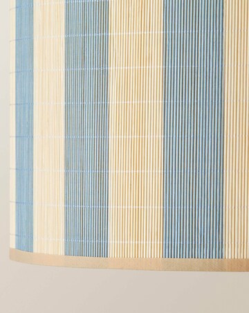 ValueLights Lori Medium Blue Stripe Bamboo Printed Shade 30cm