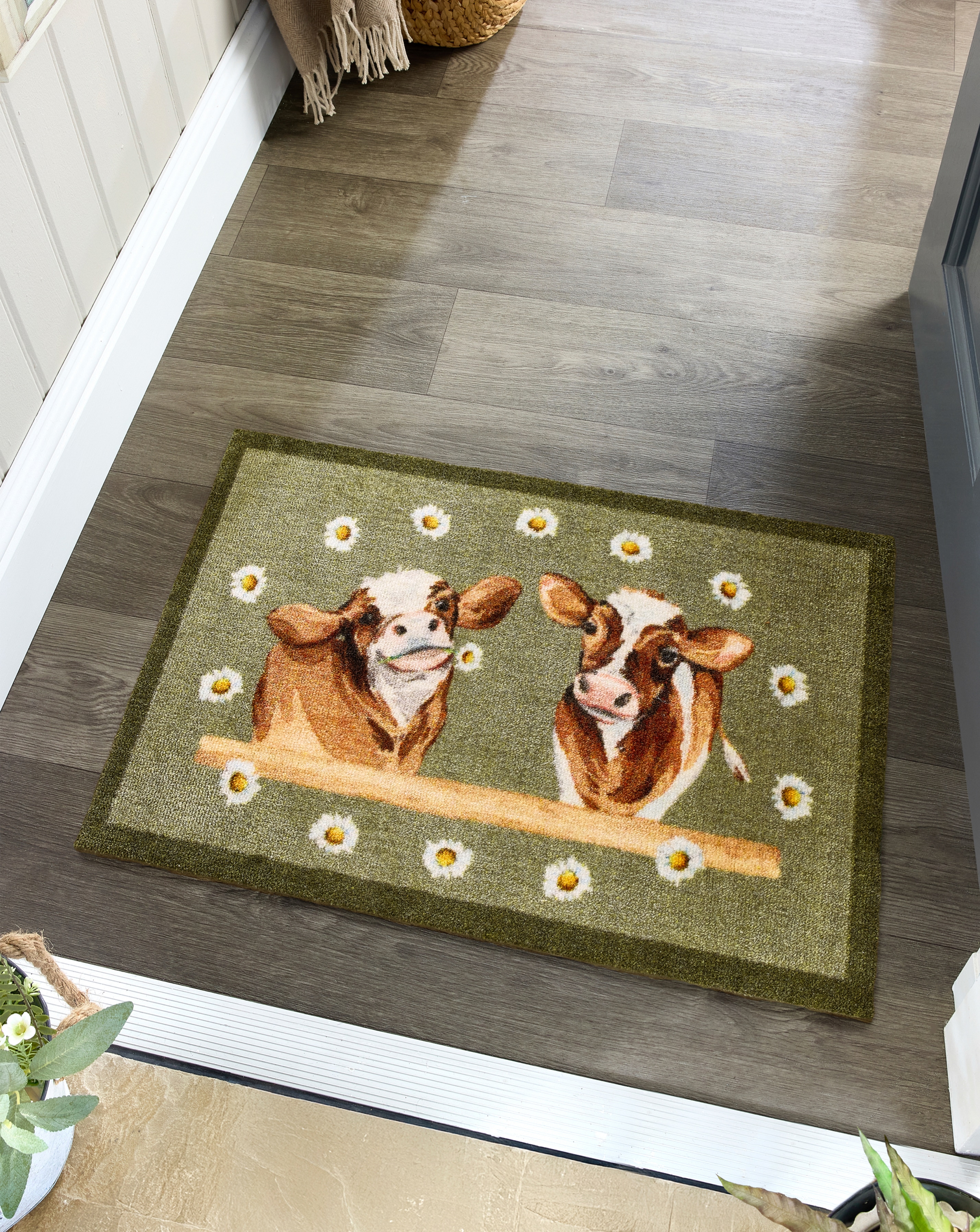 My Mat Nylon Indoor Daisy Cows Doormat