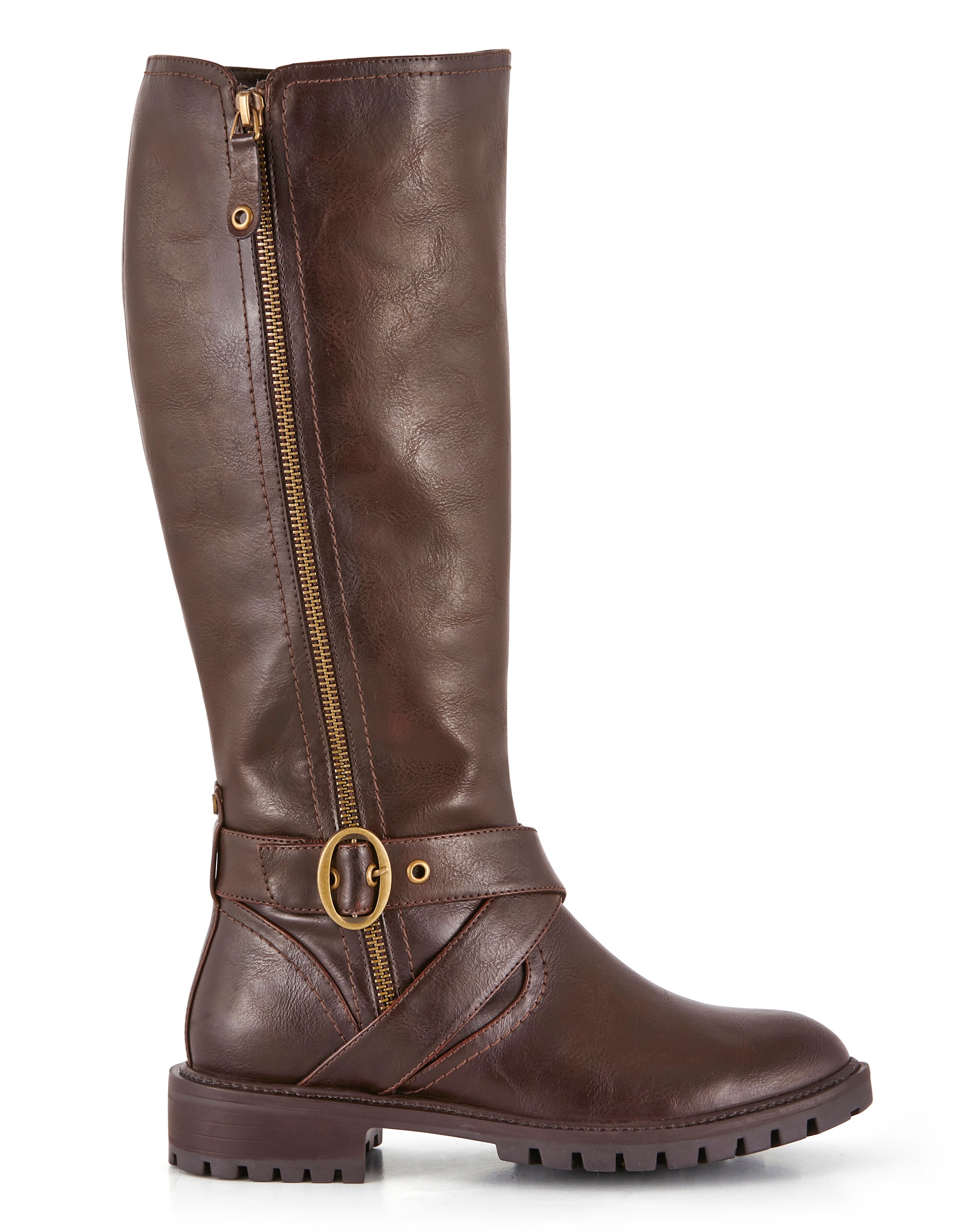 Pine High Leg Biker Boots Extra Wide 