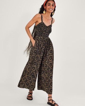 Monsoon Batik Print Wide Leg Jumpsuit