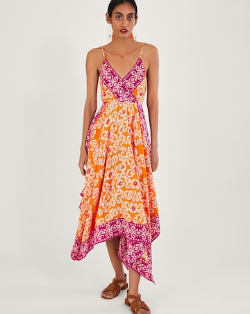 Monsoon Bandhani Hanky Hem Midi Dress