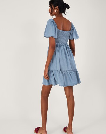 Monsoon Embroidered Short Denim Dress