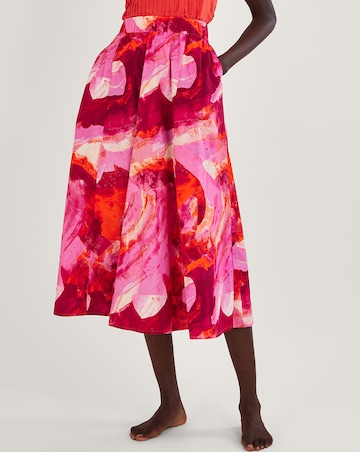 Monsoon Khari Abstract Print Midi Skirt