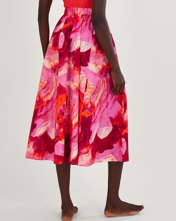 Monsoon Khari Abstract Print Midi Skirt