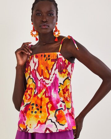 Monsoon Chantal Pleated Print Cami Top