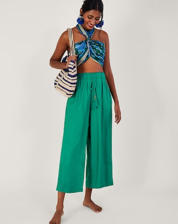 Monsoon Plain Wide Leg Trim Trousers