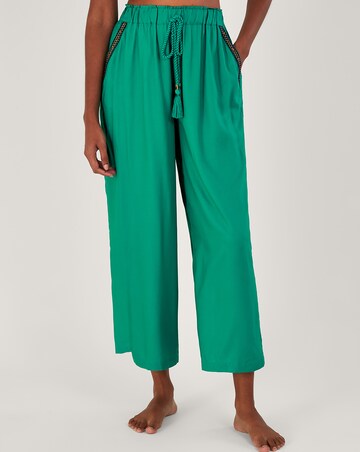 Monsoon Plain Wide Leg Trim Trousers