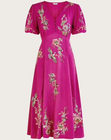 sachin and babi light blue dress DAZY Summer New French Romantic Rose Embroidered Tea Dress, V-Neck,  Waist-Cinched, Flattering, Soft White Midi Dress For Women Floral