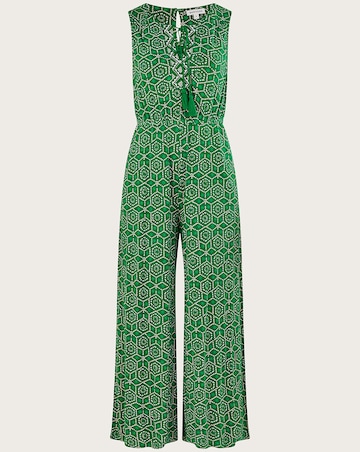 Monsoon Geometric Print Jersey Jumpsuit