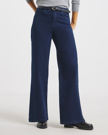 Dark Indigo Wide Leg Cosy Jeans